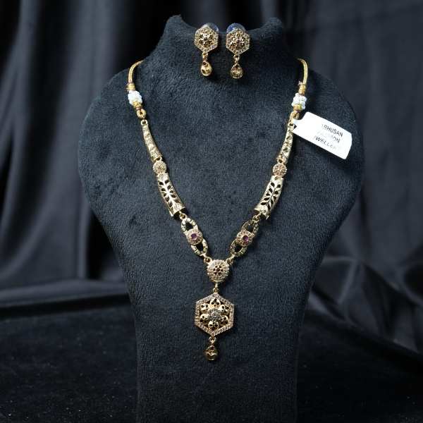 Antique Gold Charm Necklace Set