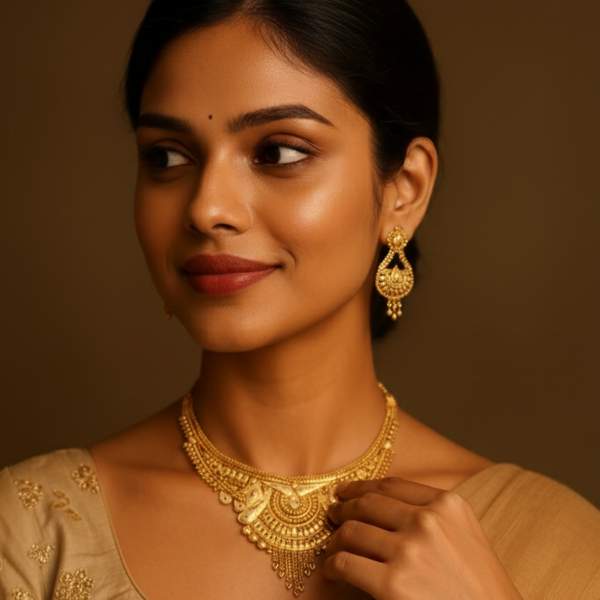 Heritage Goldplated Temple Necklace Set
