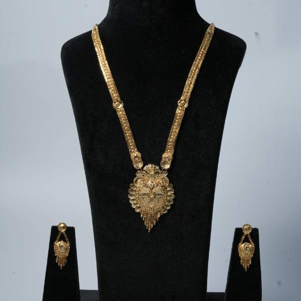 Antique Gold Haram Set With Earrings