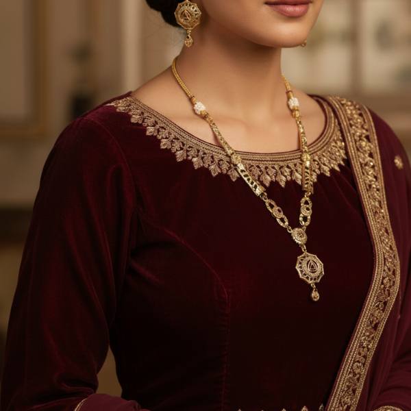 Lotus Ruby Necklace Set