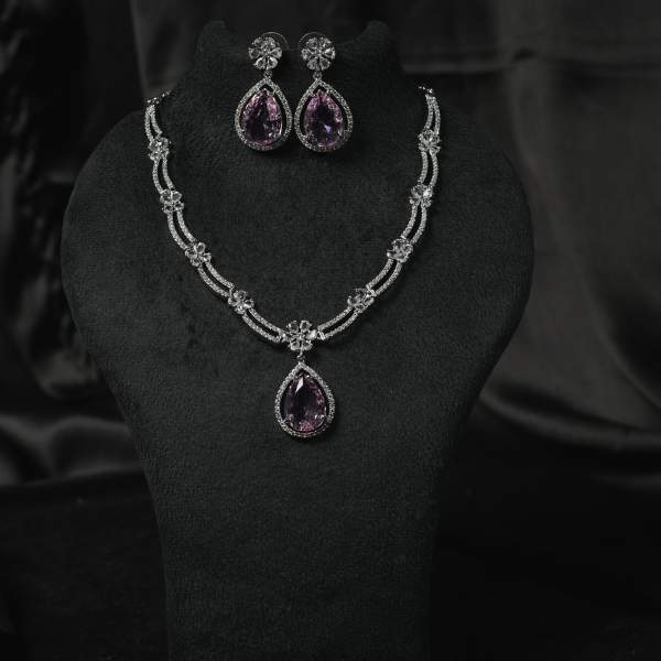 Teardrop Necklace And Earring Set