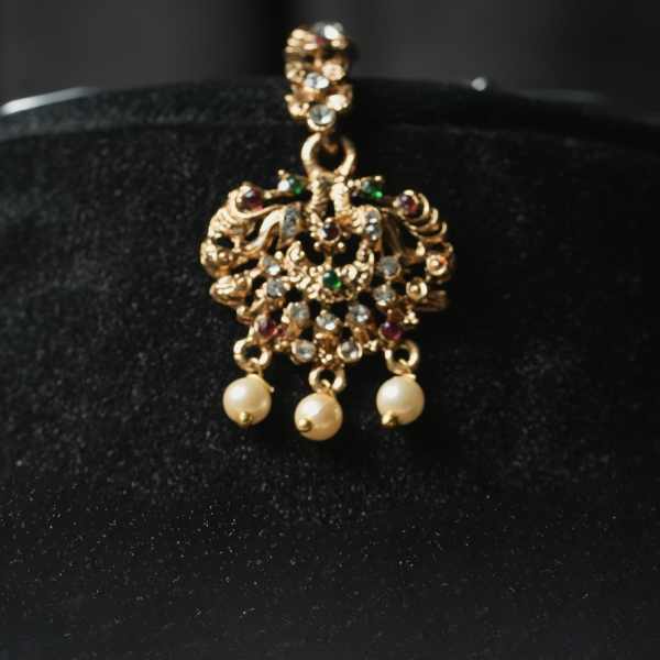 Traditional Temple Jewellery Gold Necklace Set With Earrings Choker
