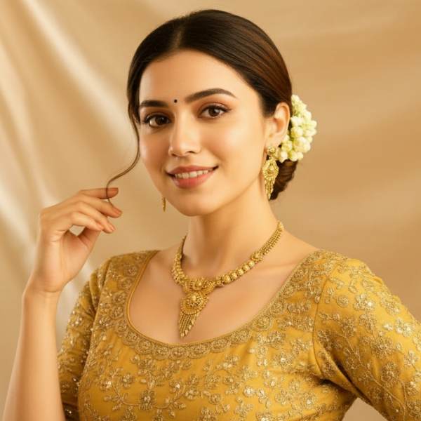 Regal Bloom Gold Necklace Set