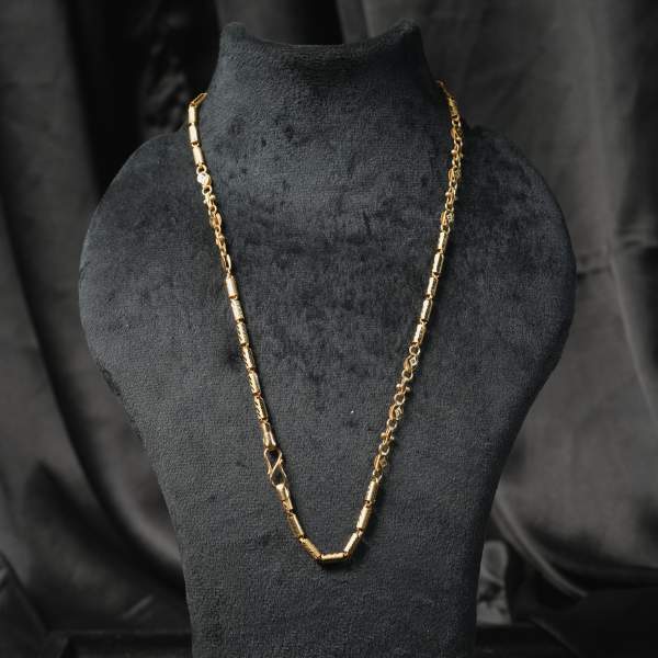 Modern Link Design Gold Plated Necklace Set